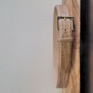 Vintage Cipriani Italian Alligator Calfskin Leather Belt 554085 Beige Tan